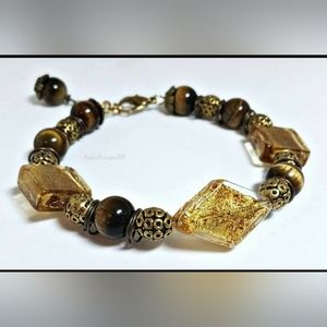 Hand Made - Tigers Eye Semi-precious Bracelet